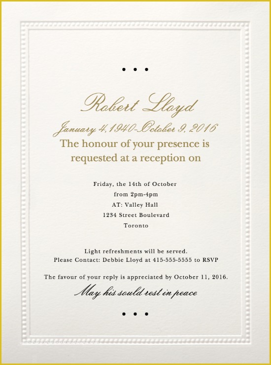 Free Funeral Invitation Template Of 39 Best Funeral Reception Invitations