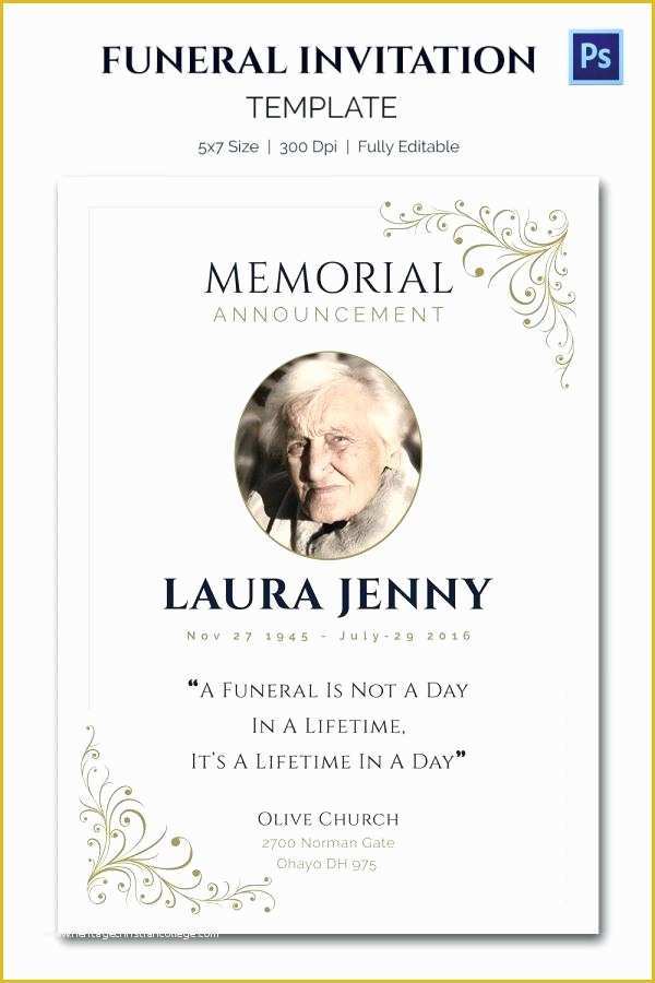 Free Funeral Invitation Template Of Church Announcements Template Memorial Announcements