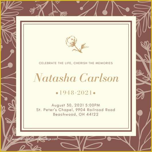 Free Funeral Invitation Template Of Customize 40 Funeral Invitation Templates Online Canva