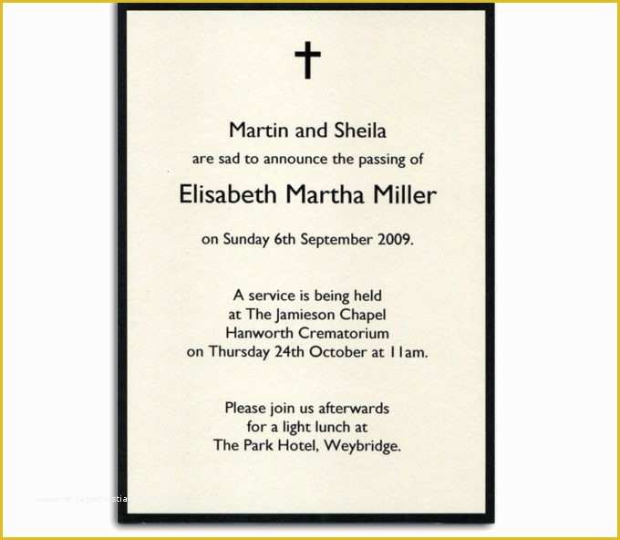 Free Funeral Invitation Template Of Funeral Announcement Template