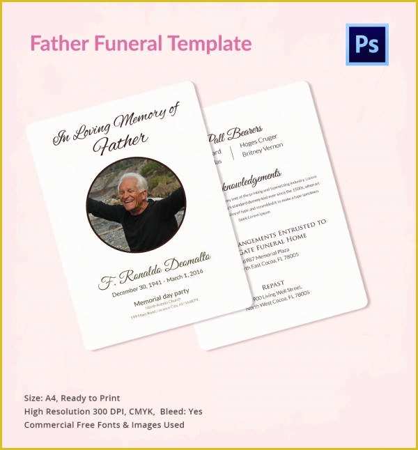 Free Funeral Invitation Template Of Funeral Program Template 10 Free Word Psd format