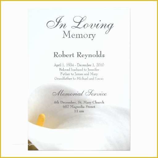 Free Funeral Invitation Template Of Memorial Announcement