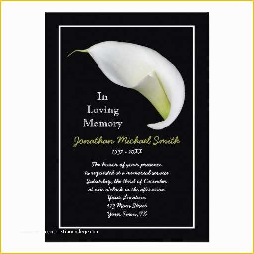 Free Funeral Invitation Template Of Memorial Service Invitation Announcement Template 5&quot; X 7