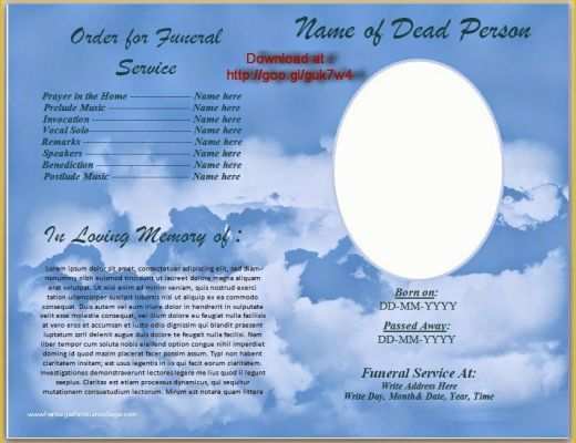 Free Funeral Program Template Download 2010 Of Download Free Funeral Program Template for Australia In