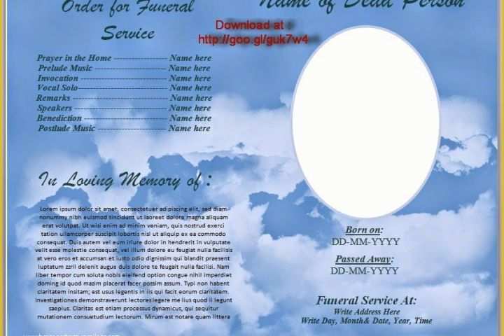 Free Funeral Program Template Download 2010 Of Download Free Funeral Program Template for Australia In