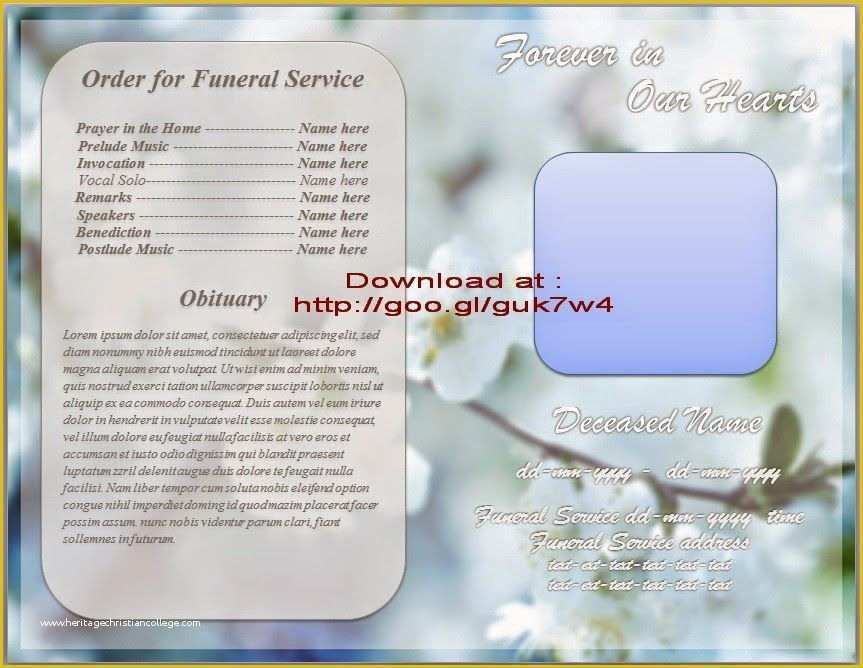 Free Funeral Program Template Download 2010 Of Free Obituary Booklet Template orchid Design for Microsoft