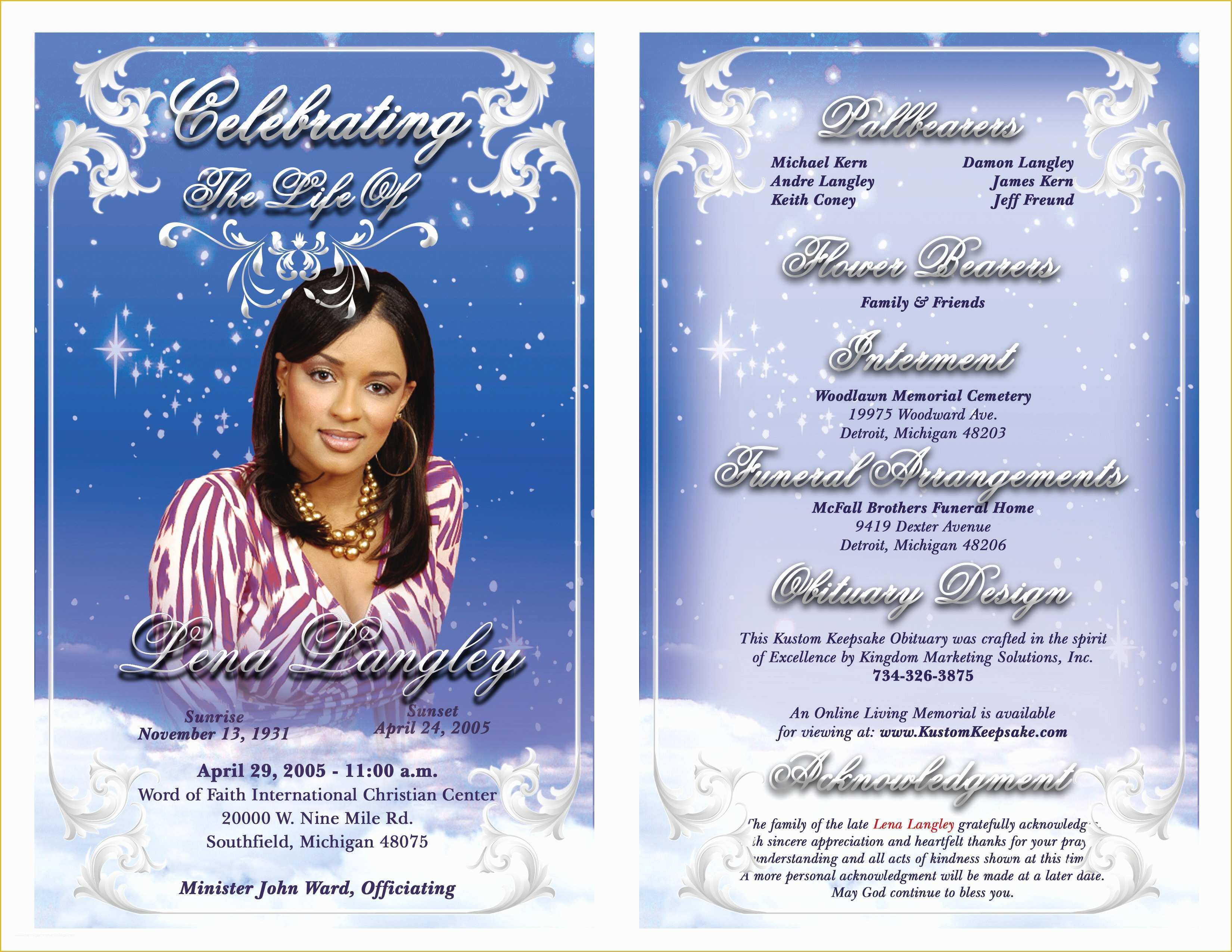 Free Funeral Program Template Download 2010 Of Free Obituary Template