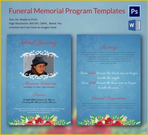 Free Funeral Program Template Download 2010 Of Funeral Program Template 16 Word Psd Document Download