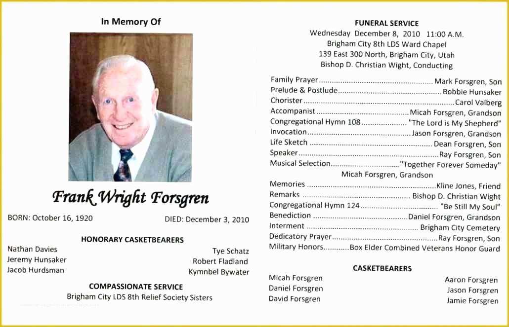 Free Funeral Program Template Download 2010 Of Image 0 Lds Funeral Program Template Lds Program Template