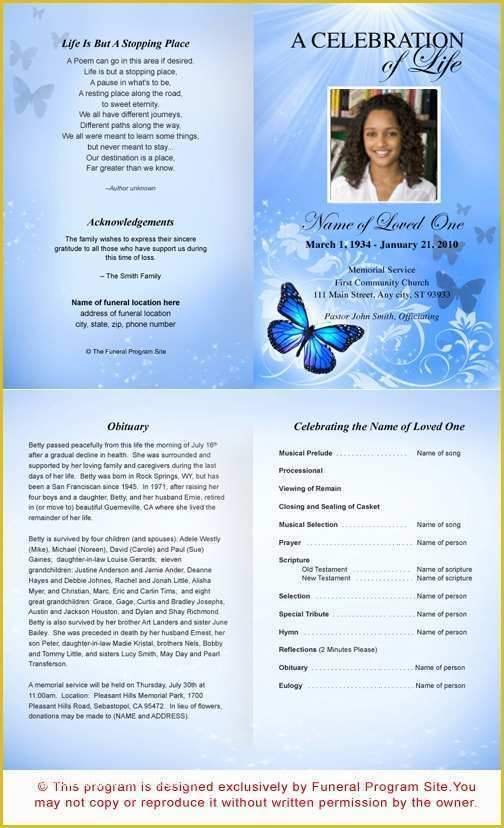 Free Funeral Program Template Download Of 36 Lovely Free Obituary Program Template Download