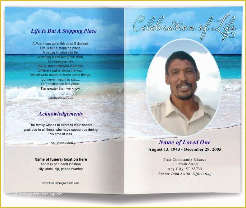 Free Funeral Program Template Download Of Free Editable Funeral Program Template