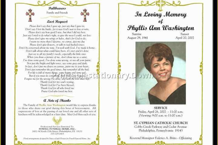 Free Funeral Program Template Download Of Free Funeral Program Template