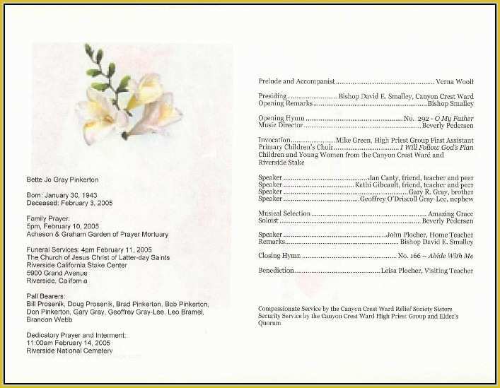 Free Funeral Program Template Download Of Free Funeral Service Program Template Download Template