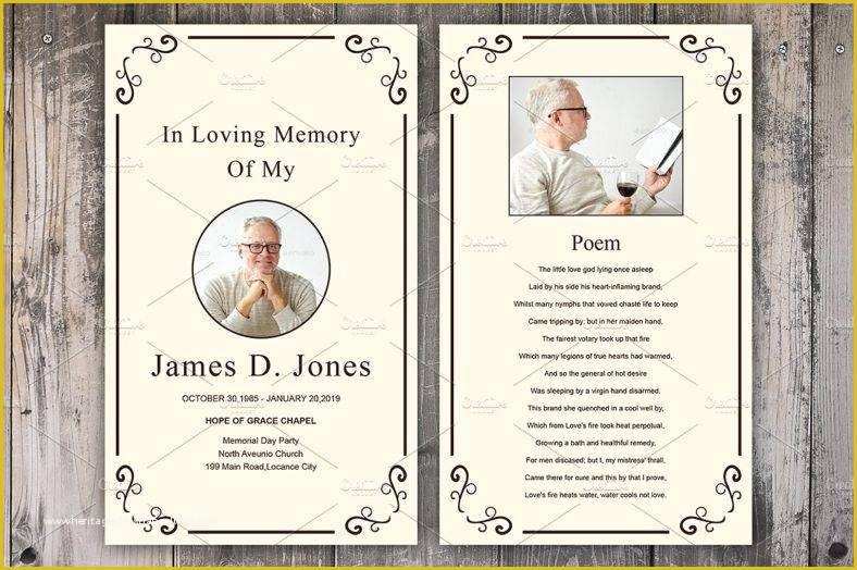 Free Funeral Program Template Indesign Of 11 Funeral Memorial Card Designs & Templates Psd Ai