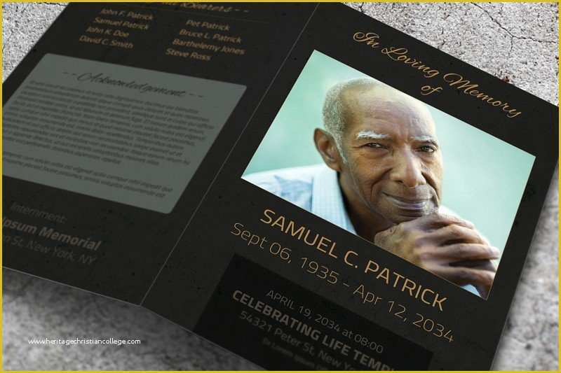 Free Funeral Program Template Indesign Of Dark Funeral Program Template Word Brochure Templates