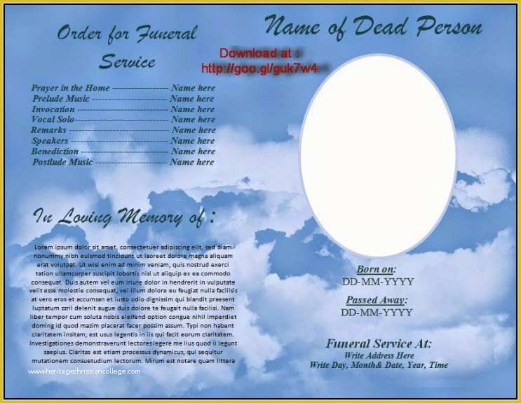 Free Funeral Program Template Indesign Of Free Funeral Program Template Indesign Template Resume