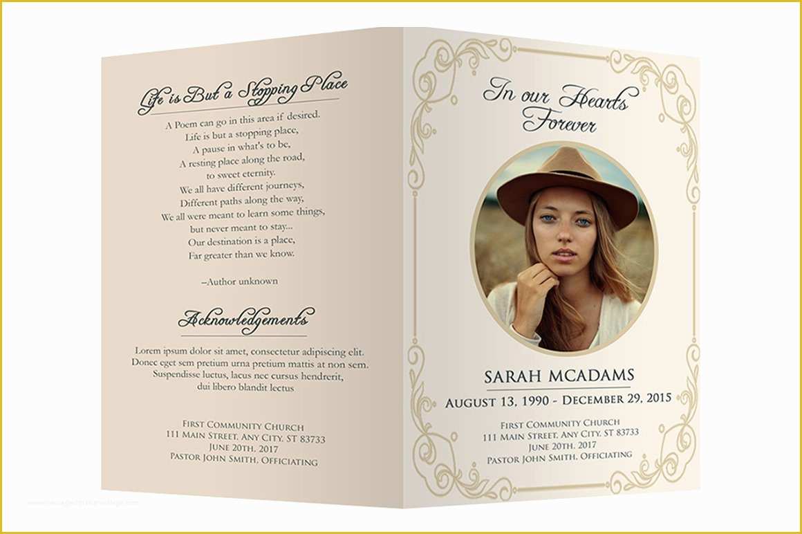 Free Funeral Program Template Indesign Of Funeral Program Template Brochure Templates Creative