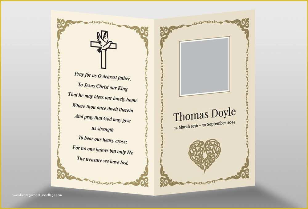 Free Funeral Program Template Indesign Of Memorial Card Template