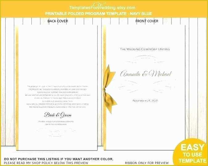 Free Funeral Program Template Indesign Of Wedding Program Booklet Template Folded Programs Classic