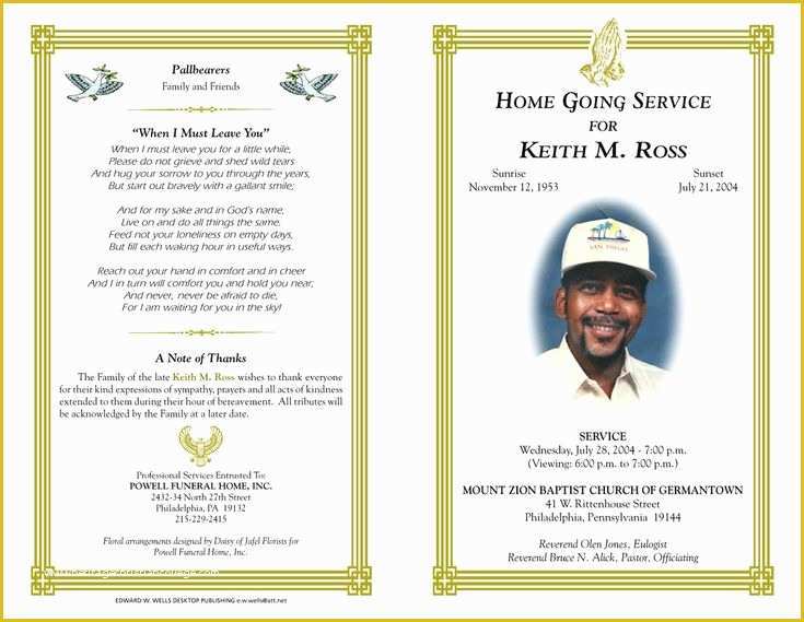 Free Funeral Program Template Microsoft Publisher Of Free Funeral Program Template Microsoft Publisher