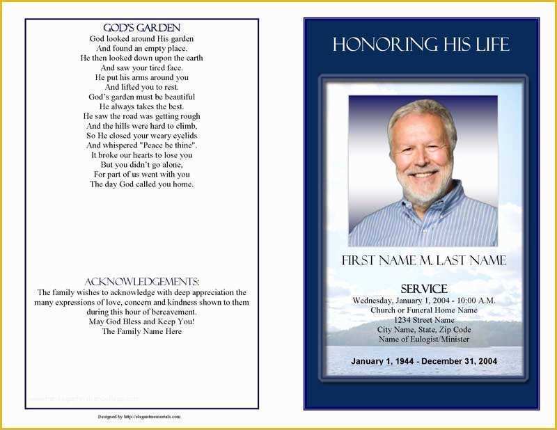 Free Funeral Program Template Microsoft Publisher Of Funeral Program Templates