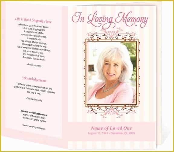 Free Funeral Program Template Microsoft Publisher Of Seraphina Preprinted Title Letter Single Funeral Programs