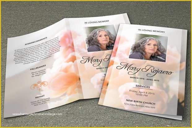 Free Funeral Program Template Photoshop Of 15 Psd Obituary Template Psd Download