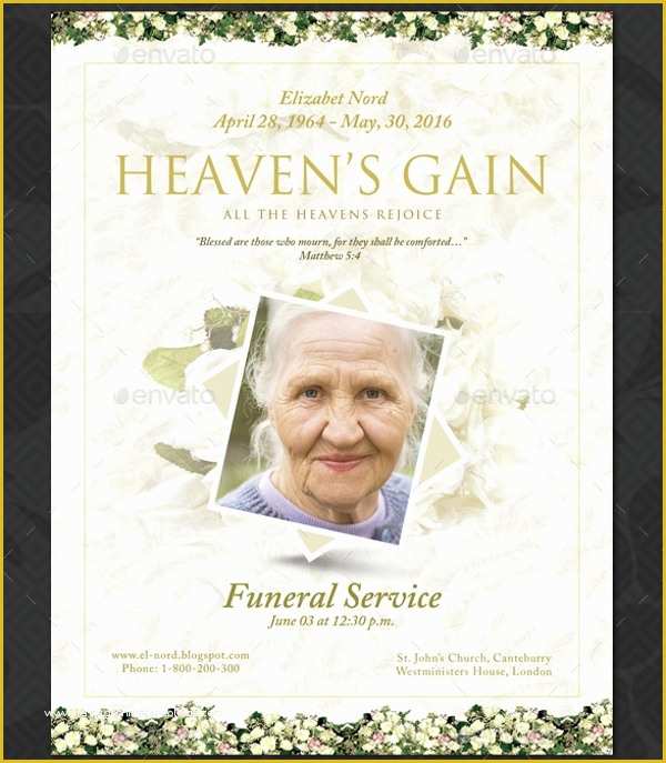 Free Funeral Program Template Photoshop Of 20 Memorial Program Templates Psd Ai