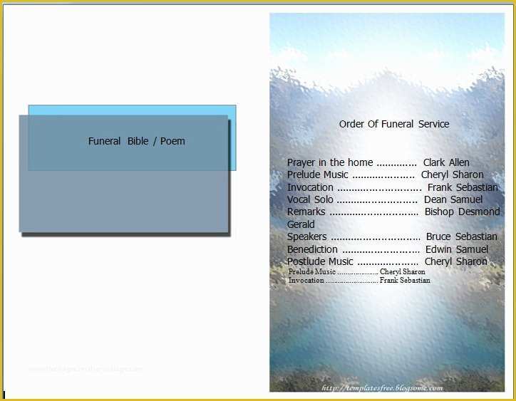 Free Funeral Program Template Word Of 9 Best Of Free Printable Funeral Programs Elegant