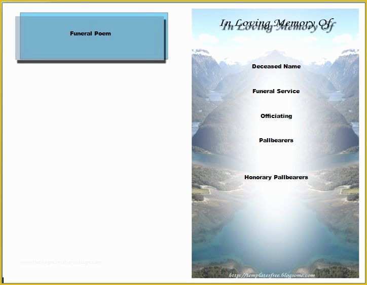 Free Funeral Program Template Word Of Free Funeral Program Templates