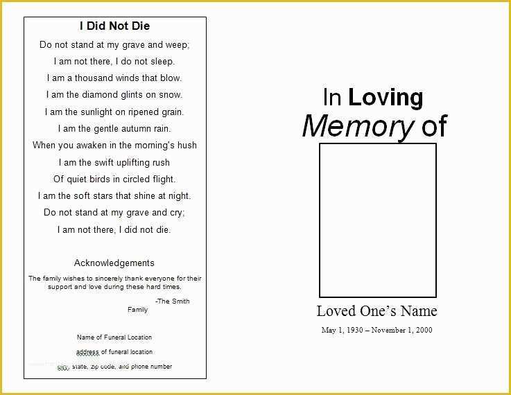 Free Funeral Program Template Word Of the Funeral Memorial Program Blog Free Funeral Program