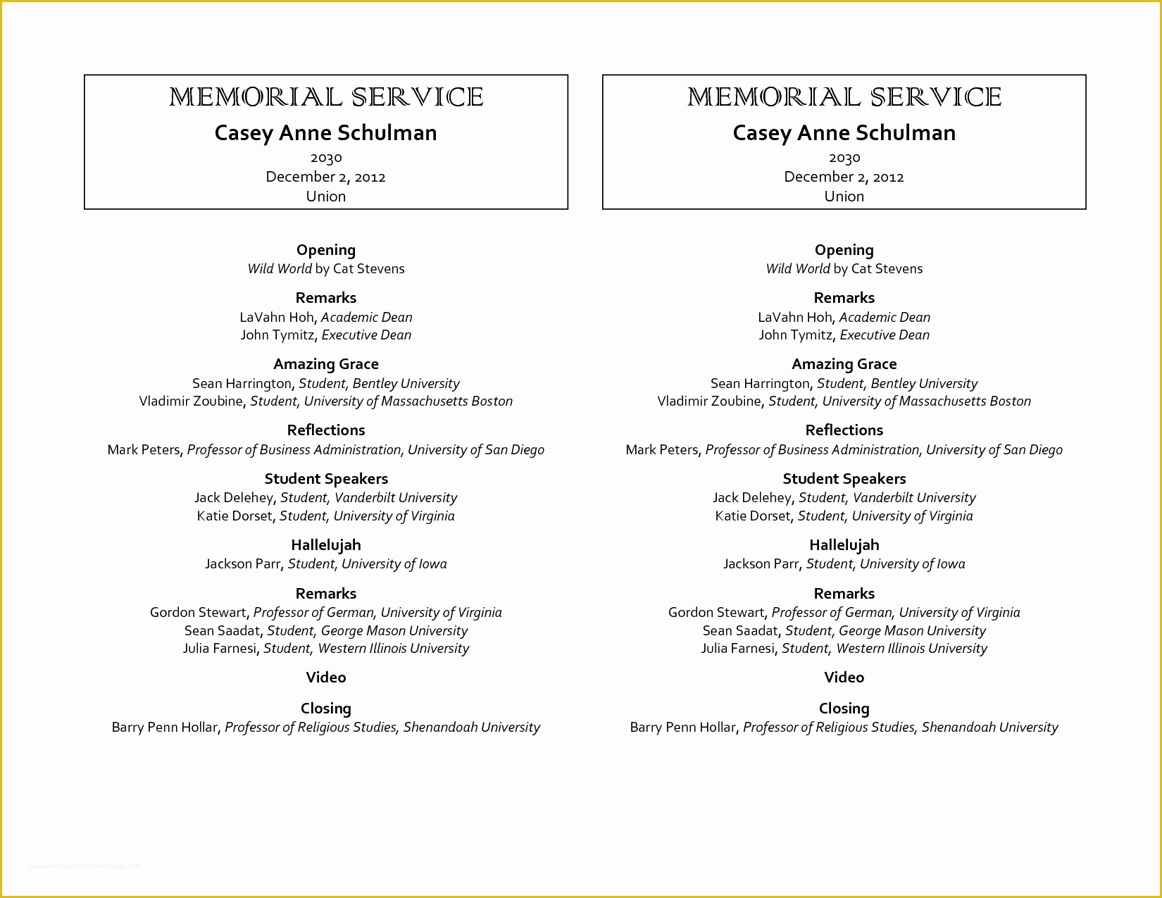 Free Funeral Service Program Template Word Of 10 Best Of Funeral Memorial Programs Templates