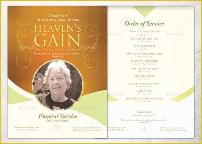 Free Funeral Service Program Template Word Of 21 Free Free Funeral Program Template Word Excel formats