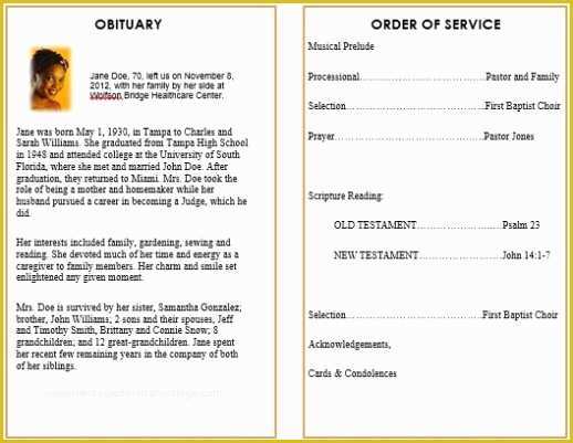 Free Funeral Service Program Template Word Of 73 Best Printable Funeral Program Templates Images On
