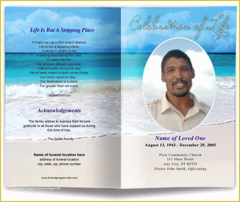 Free Funeral Service Program Template Word Of Free Editable Funeral Program Template