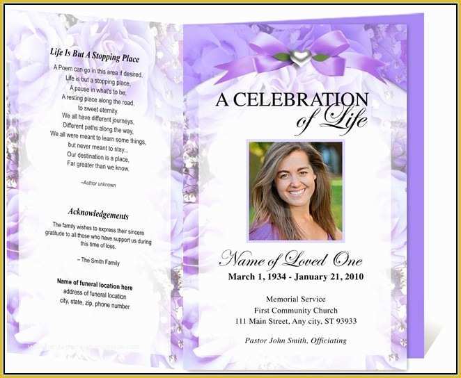 Free Funeral Service Program Template Word Of Free Funeral Program Template Microsoft Word 2010