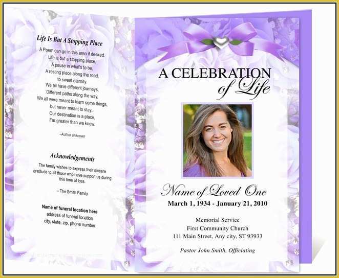 Free Funeral Service Program Template Word Of Free Funeral Program Template Microsoft Word 2010