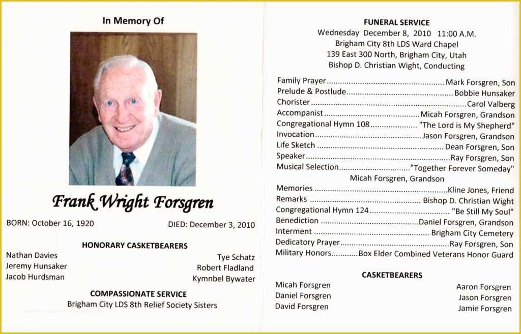 Free Funeral Service Program Template Word Of Funeral Brochure Template Word How to Make A Funeral