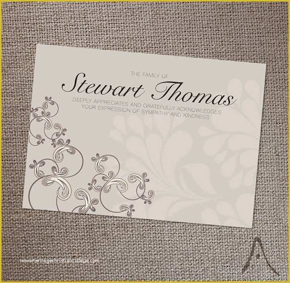 Free Funeral Thank You Cards Templates Of 24 Thank You Card Designs Psd Ai