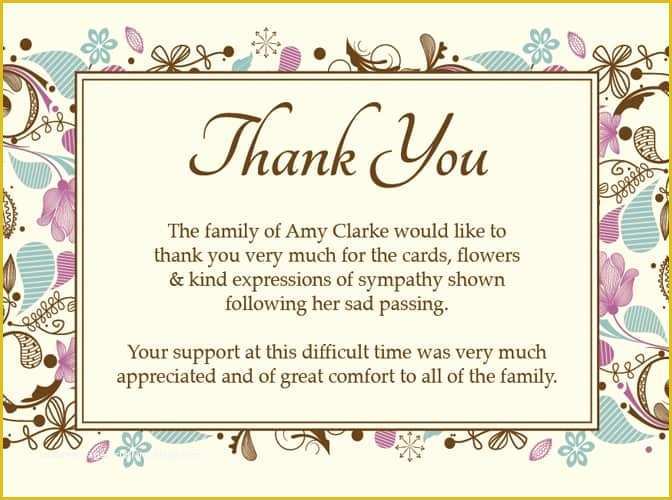 Free Funeral Thank You Cards Templates Of Sympathy Thank You Cards