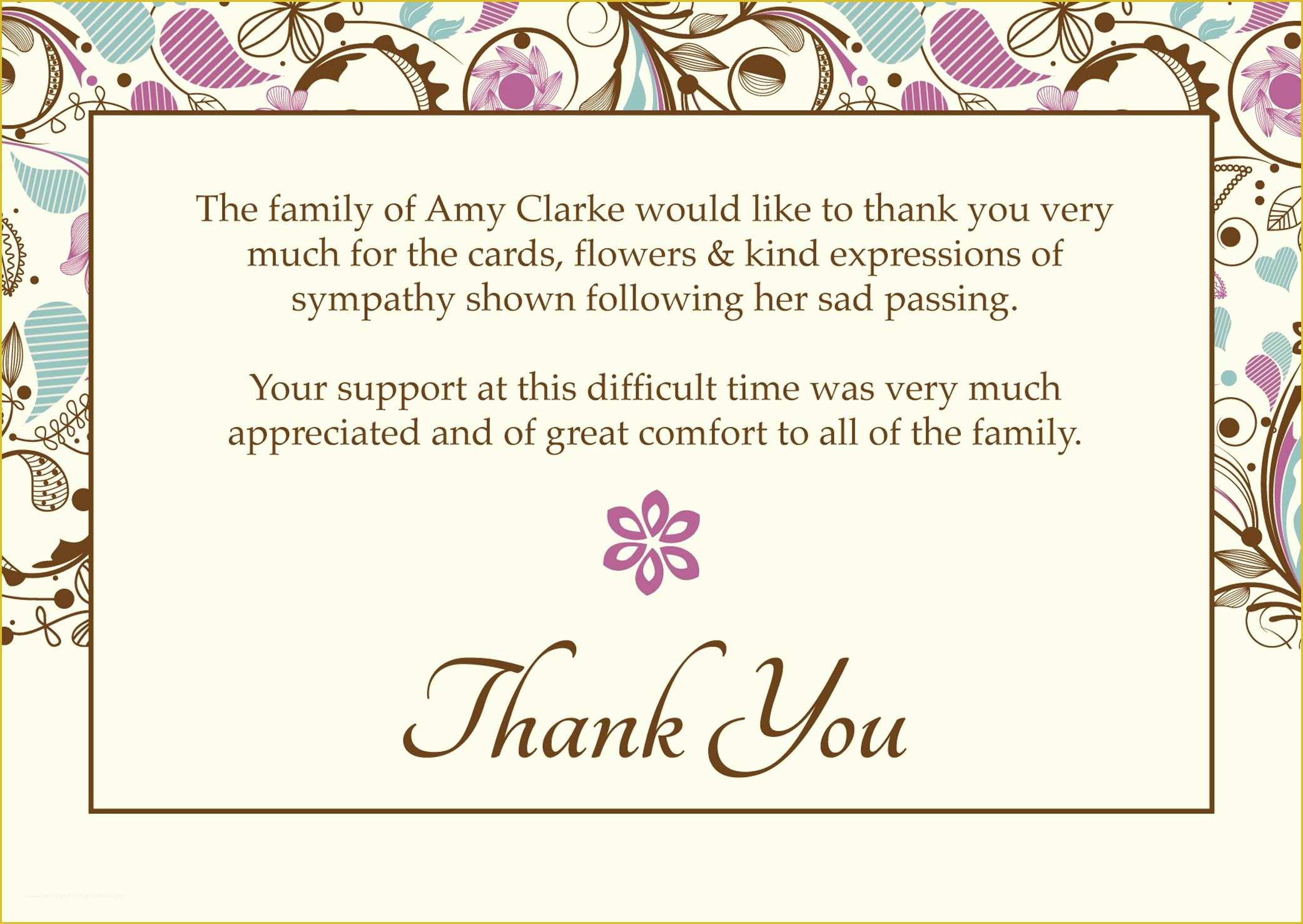 Free Funeral Thank You Cards Templates Of Thank You Cards Wallpaper Free with Hd Desktop