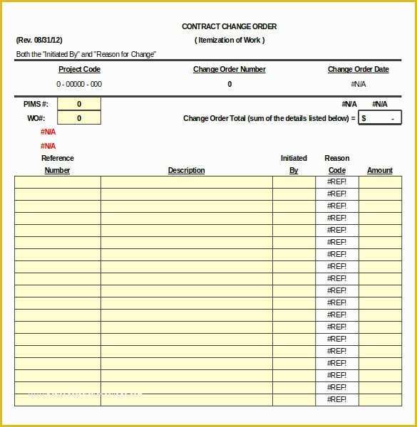 Free G701 Change order Template Of Change order Template Excel
