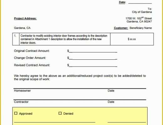 Free G701 Change order Template Of Change order Template Free Militaryalicious