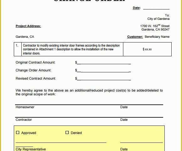 Free G701 Change order Template Of Change order Template Free Militaryalicious