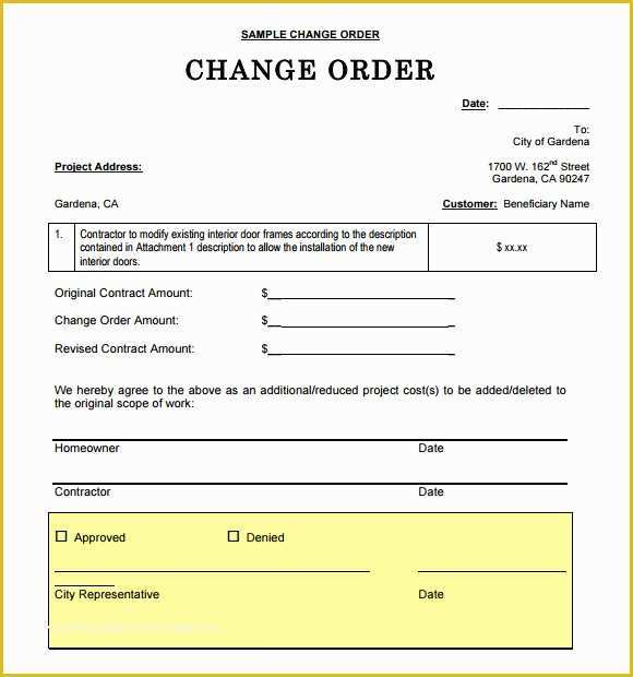 45 Free G701 Change order Template