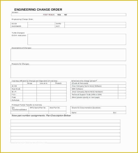 Free G701 Change order Template Of Free Change order Template Sample Field Change order form