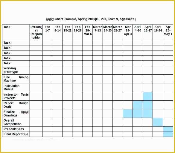 Free Gantt Chart Template Word Of Gantt Chart Template Word