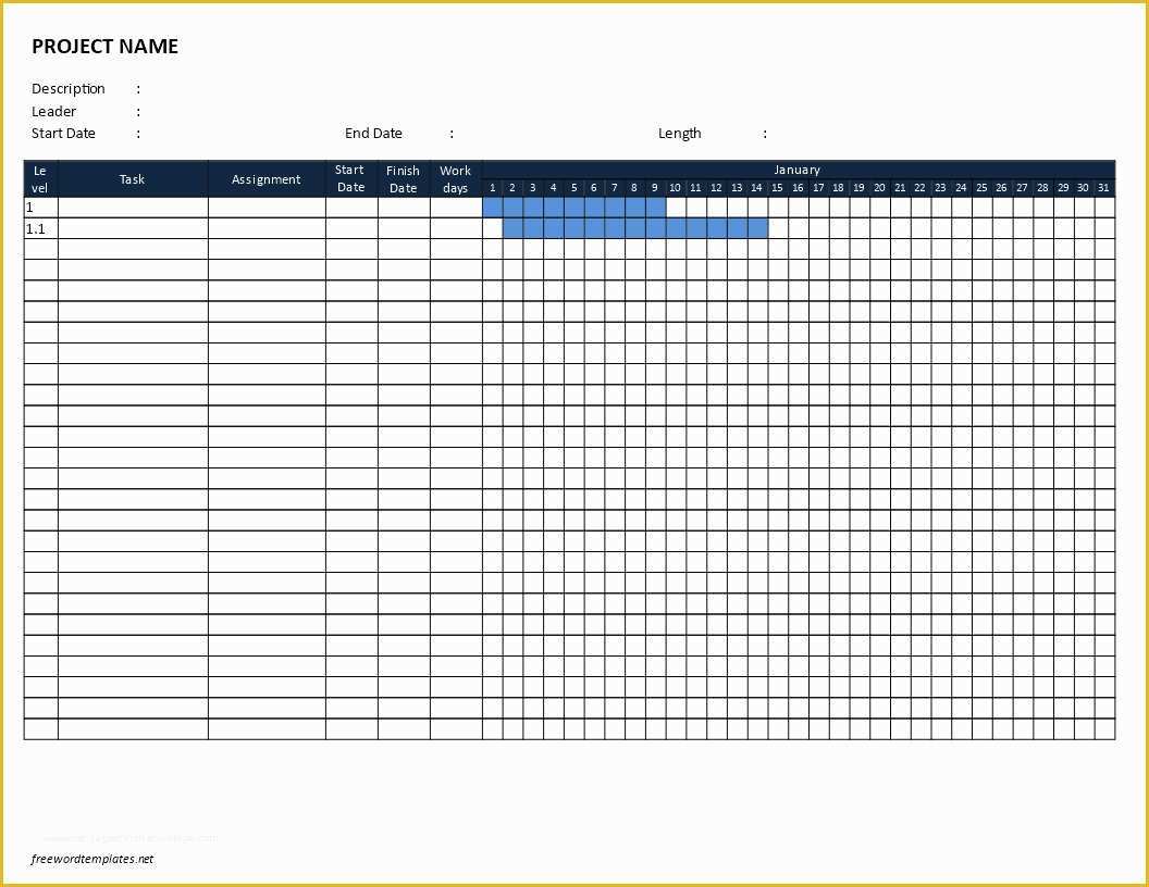 Free Gantt Chart Template Word Of Gantt Chart Word Document Template Example Of Spreadshee