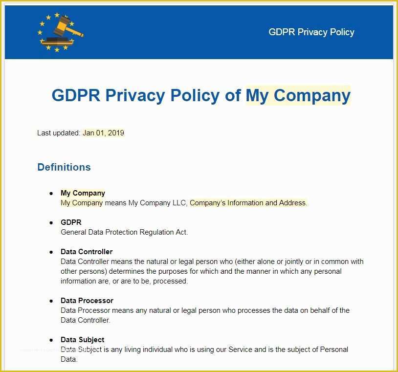 Free Gdpr Compliant Privacy Policy Template Of Does Your Retention Policy Ply with the Gdpr