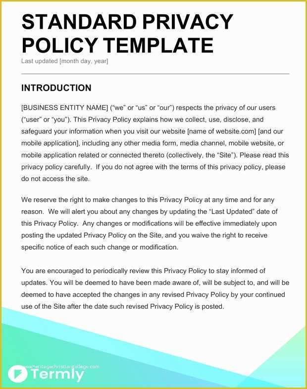 Free Gdpr Compliant Privacy Policy Template Of How To Write A Gdpr